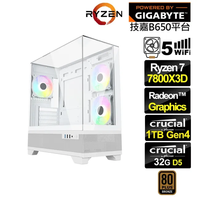 【技嘉平台】R7八核{獨角兔N02C}文書電腦(R7-7800X3D/B650/32G D5/1TB/WIFI)