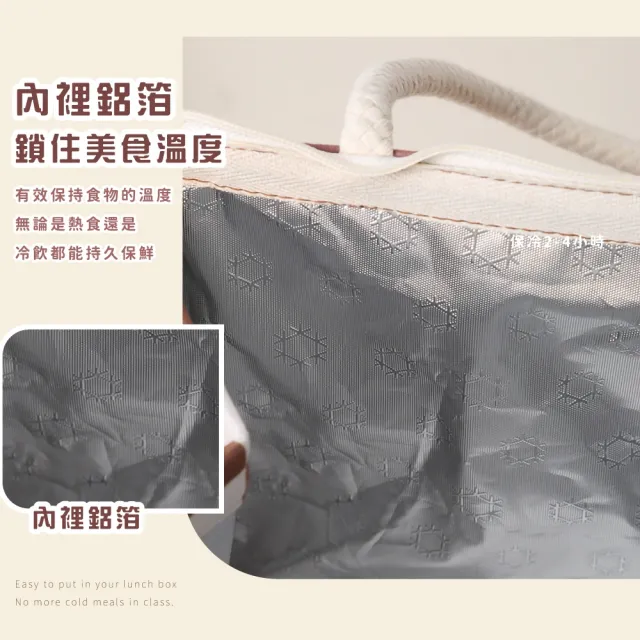 【美味午餐】可頌鋁箔保溫袋(便當袋 餐袋 手提袋 保冰袋 野餐袋 環保袋 便當包 露營 學生 上班族)