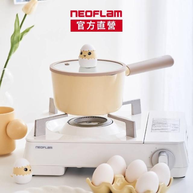 【NEOFLAM】小蛇系列鑄造鍋具兩件組-單柄湯鍋+玻璃蓋16公分(IH爐可用鍋/非鐵氟龍不沾塗層)