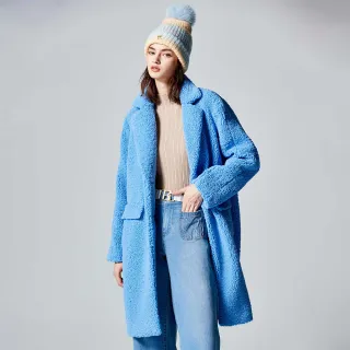 【iROO】風景印花搖粒絨大衣