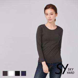 【SKY YARD】彈性棉圓領長袖發熱衣(灰色)
