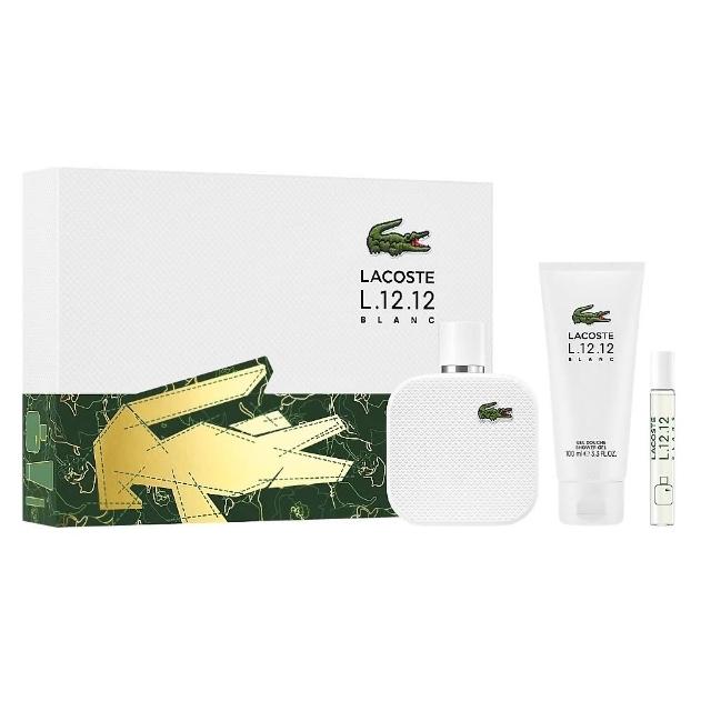 【LACOSTE】Lacoste Blanc 經典純白男性淡香水禮盒(100ml + 7.5ml +100ml 專櫃公司貨)