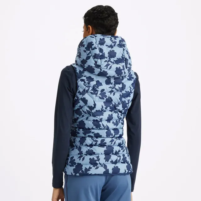 【G/FORE】TONAL FLORAL NYLON PUFFER VEST 背心外套 藍色(G4LF23O42-FJORD)