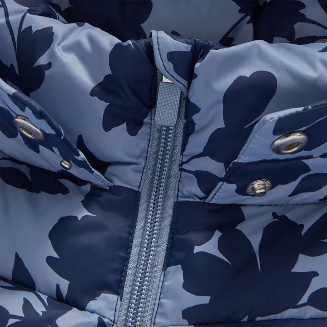 【G/FORE】TONAL FLORAL NYLON PUFFER VEST 背心外套 藍色(G4LF23O42-FJORD)