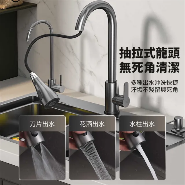 【Lexiang樂享】60*45九牧水槽納米槍灰色SUS304不銹鋼洗菜盆廚房手工大單槽家用洗碗池(水槽/洗碗池/單槽)
