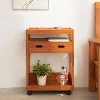 【Mahogany 瑪荷尼傢俱】全原木 桃花心木 居家辦公收納 好運推車(工作推車、滾輪推車)