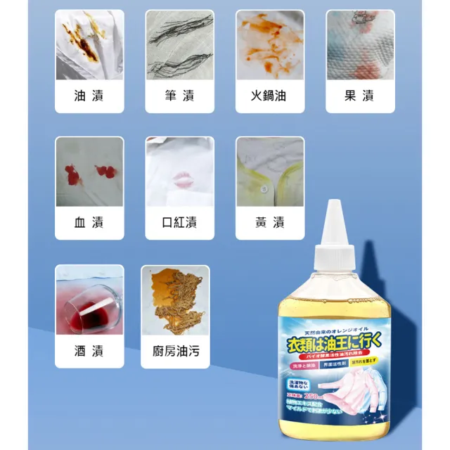 【日本辰洋】衣物油漬清潔劑250ml*2入(衣物去油王/應急清洗劑)