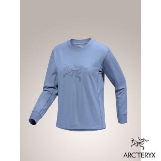 【Arcteryx 始祖鳥官方直營】女 Logo 長袖休閒Tee(雲層藍/深雲層藍)