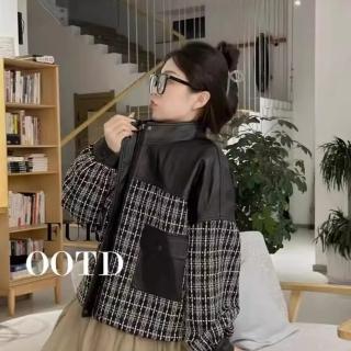 【巴黎精品】現貨+預購 皮衣外套真皮夾克(羊皮小香風休閒百搭女外套黑色a1iw37)