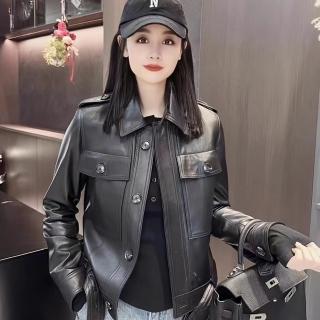 【巴黎精品】現貨+預購 皮衣外套真皮夾克(羊皮寬鬆潮流機車短款女外套3色a1iw15)