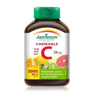 【Jamieson 健美生】維生素C咀嚼錠-綜合柑橘風味一入120錠(桃金日 禮物)