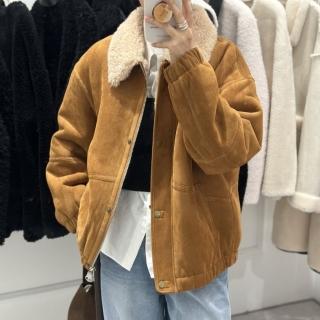 【巴黎精品】現貨+預購 羊羔毛外套皮衣夾克(皮毛一體羊剪絨短款拉鍊夾克女外套3色a1it15)