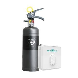 【正德防火】WIRECARE宅電防護員+臺製強化液滅火器1L-可任選(居家用電防火安全組)