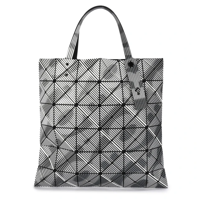 ISSEY MIYAKE 三宅一生 BAO BAO BEAM 幻影線條方格6x6手提包(灰色)