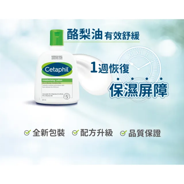 【Cetaphil 舒特膚】官方直營 長效潤膚乳 473ml(臉部身體乳液/敏感肌/保濕/B3/B5/乾燥粗糙)