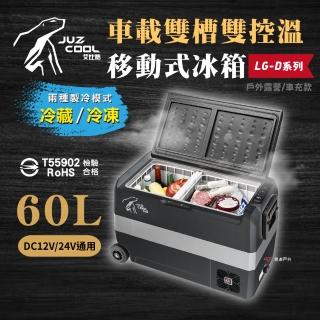 【Juz cool 艾比酷】雙槽雙溫控車用冰箱LG-D60(悠遊戶外)