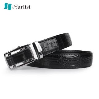 【Sarlisi】泰國鱷魚皮帶真皮男腰帶腹皮大格紋鱷魚肚皮皮帶商務高檔腰帶