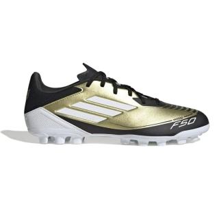 【adidas 愛迪達】F50 League 2G/3G AG Messi 男女 足球鞋 草地 黑金(JH9627)
