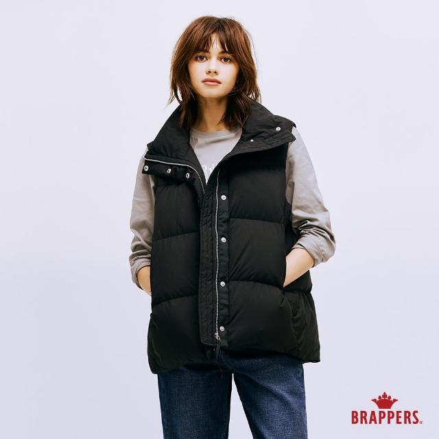 【BRAPPERS】女款 立領寬版羽絨背心(黑)