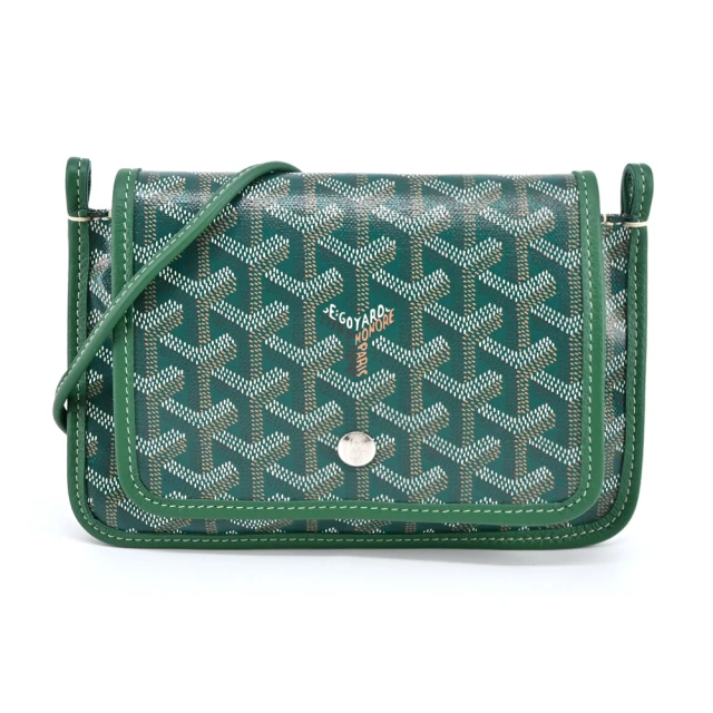 GOYARD 高雅德 PLUMET 經典LOGO翻蓋扁斜背包(綠)