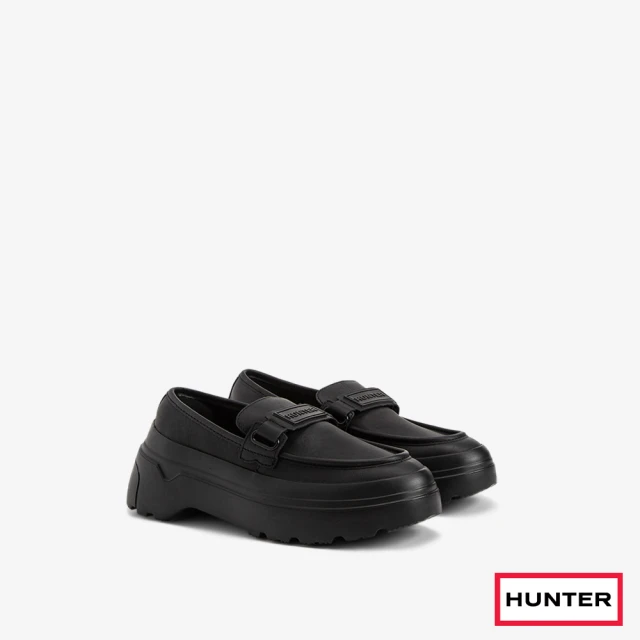 HUNTER 中性-Explorer厚底皮革樂福鞋(黑色)折