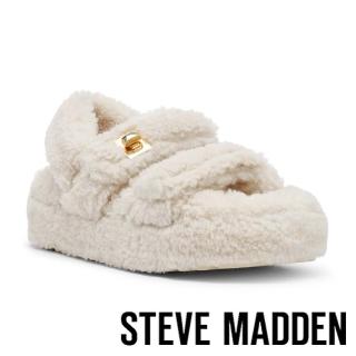 【steve madden】BIGMONA-F 可愛毛毛雙帶涼鞋(白色)