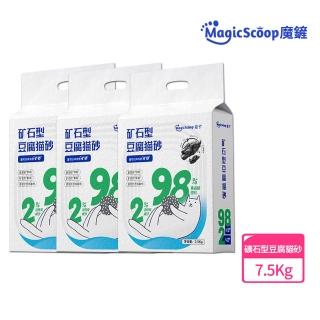 【MagicScoop魔鏟】貓砂 礦石型豆腐貓砂 活性炭破碎豆腐貓砂3袋裝(凈味快速/結團超強/包裹性腳感柔軟)