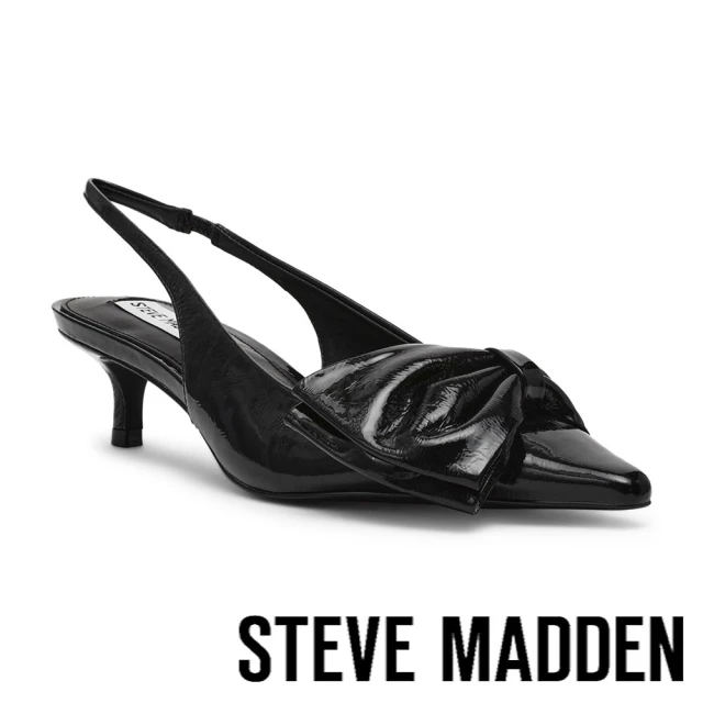 steve madden KENLIE 大蝴蝶結尖頭裸跟涼鞋(鏡黑)