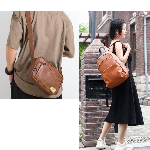 【WHOSE BAG】母親節禮物 買一送一 日系復古皮革後背包 NO.KK006(男後背包 女後背包 女斜背包