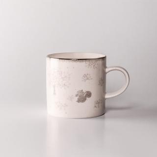 【上作美器】日本製森林系-松鼠馬克杯/水杯/茶杯/咖啡杯(300ml、霧面白)
