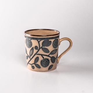 【上作美器】日本製復古橄欖花馬克杯/水杯/茶杯/咖啡杯(340ml)