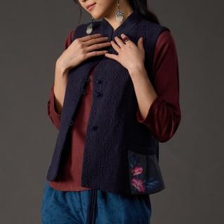 【古典美】古典美18076 刺繡手繪背心(棉麻/純棉/亞麻/中國風/漢服/茶禪服/手染服)