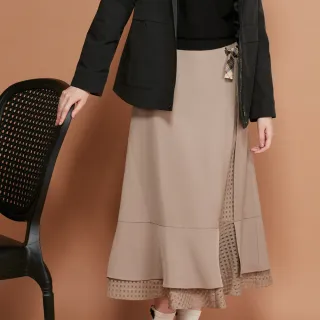 【Kinloch Anderson】金安德森女裝 甜美格紋蝴蝶結裝飾造型八片長裙(KA1364012 米卡其/深藍)