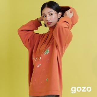 【gozo】狗狗太空漫遊造型領口帽T(兩色)