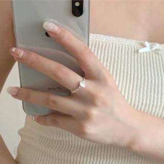 【MoonDy】水晶戒指 白水晶 925純銀戒指 ins戒指 個性戒指 銀戒指 通體純銀 戒指女生 開口戒指