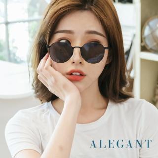 【ALEGANT】古著穿搭墨韻黑圓框寶麗來偏光墨鏡/UV400方框太陽眼鏡(圓韻浮影/臺灣設計品牌/露營用品)