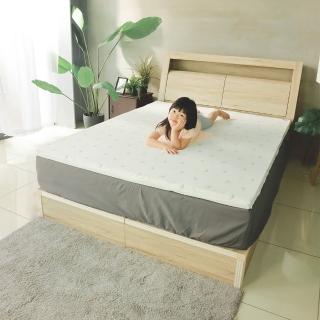 【小老闆寢具】標準雙人5尺 綠葉透氣布 5cm乳膠 摺疊床墊(日式三折設計 租屋/外宿便攜)