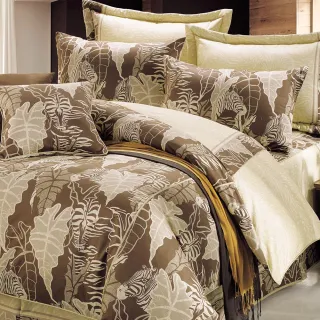 【HongYew 鴻宇】100%美國棉 七件式兩用被床罩組-杰里米 咖(雙人)