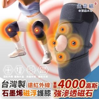 【日本旭川】生命磁醫護級石墨烯 遠紅外線磁石護膝1只(強力滲透/減震防護/加強支撐 臺灣製)
