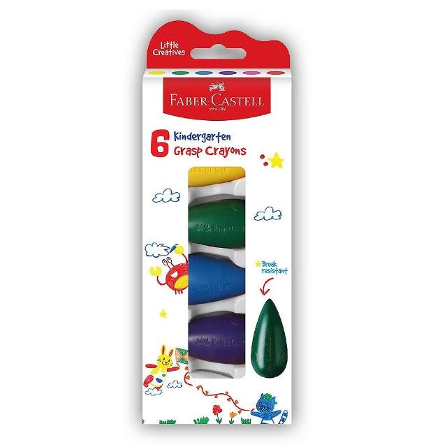 【Faber-Castell】德國輝柏 學齡水滴6色可擦拭蠟筆