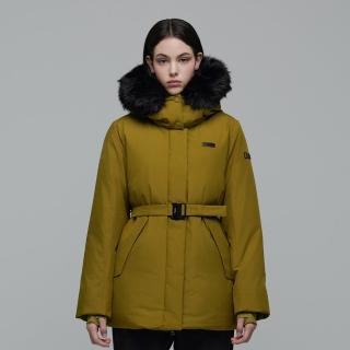 【國家地理服飾官方旗艦】女裝 ATLAS WINDSTOPPER羽絨外套 - 橄欖綠色(GORE-TEX防水禦寒/可拆帽)