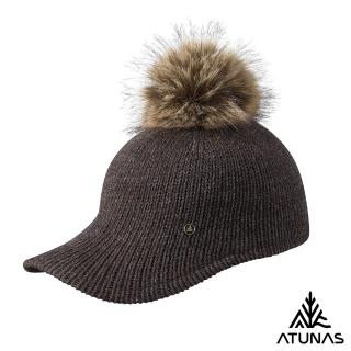 【ATUNAS 歐都納】中性款羊毛保暖編織馬術帽(A1AH2406N深褐/針織帽/戶外休閒/旅遊/造型穿搭)