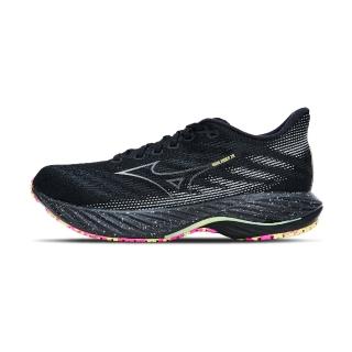 【MIZUNO 美津濃】Wave Rider 28 男鞋 黑灰色 波浪片 支撐 緩衝 運動鞋 美津濃 慢跑鞋 J1GC246301