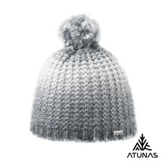 【ATUNAS 歐都納】中性款石墨烯羊毛漸層針織保暖毛帽(A1AH2405N灰/戶外休閒/旅遊/賞雪/造型穿搭)
