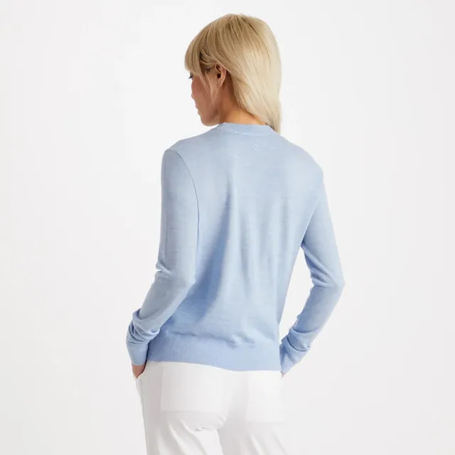 【G/FORE】TALK BIRDIE TO ME CREWNECK SWEATER 女士 長袖針織衫 水藍色(G4LS23S600A-SKY)