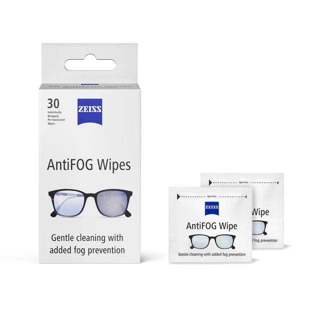 ZEISS 蔡司 AntiFog Wipes 清潔防霧拭鏡紙30片/盒