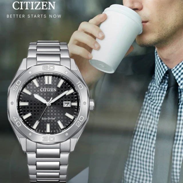 CITIZEN 星辰 GENTS系列 簡約時尚 計時光動能手錶41mm-黑(BM7630-80E)