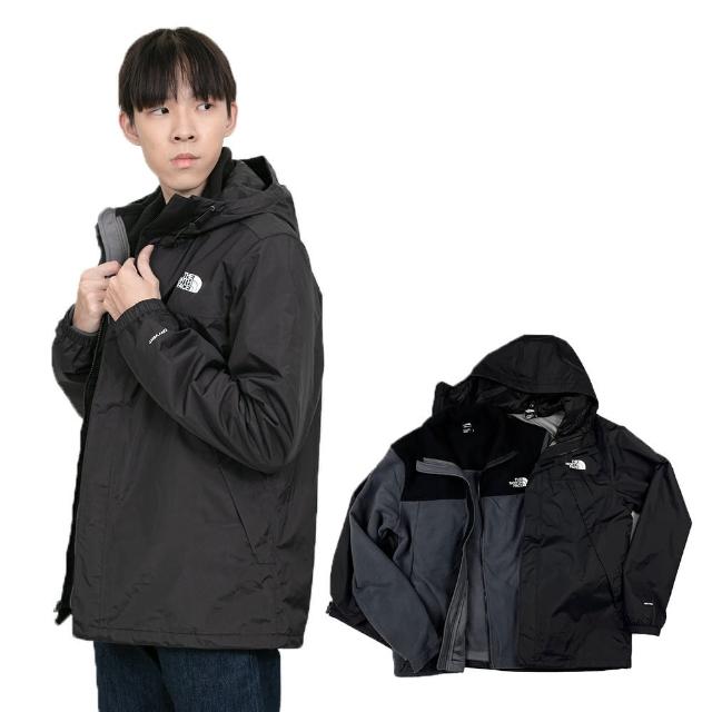 【The North Face】北臉 三合一外套 TNF大尺碼 2件式 防風外套 防水 透氣 兩件式 連帽(三合一外套9808AG1)