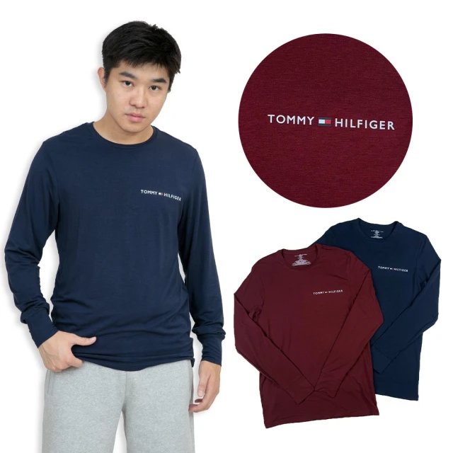 Tommy Hilfiger Tommy Hilfiger 彈性 薄長袖 深藍 大尺碼 長袖 上衣 T恤 長T(9308B#3)