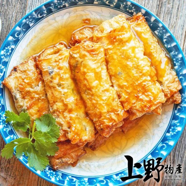 上野物產 6包 千張小蝦仁捲、千張小鮮枝風味捲(300g±10%/10條/包 花枝/蝦捲/蝦排/花枝捲/海鮮)